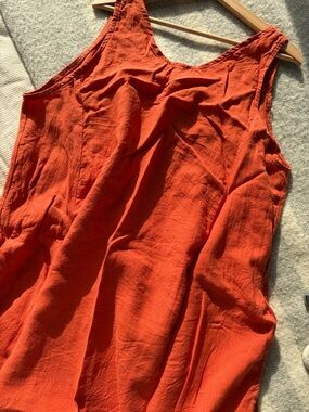 Lights of All Isadora Dress Linen-Blend Sleeveless midi dress - Burnt Orange